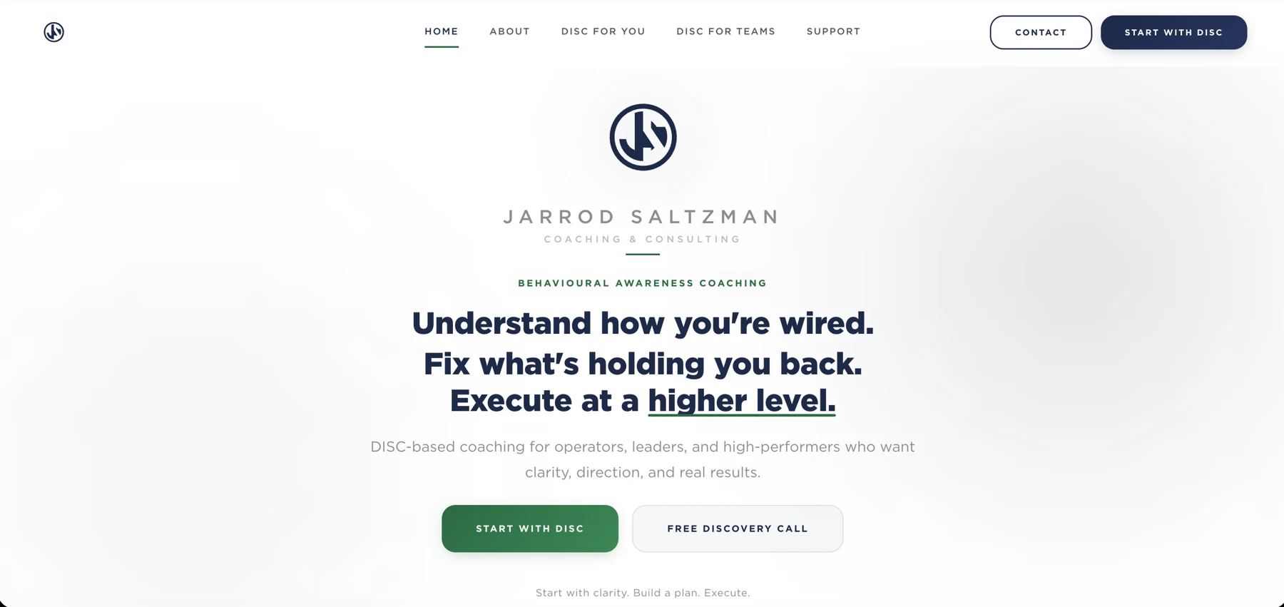 Jarrod Saltzman coaching and consulting website