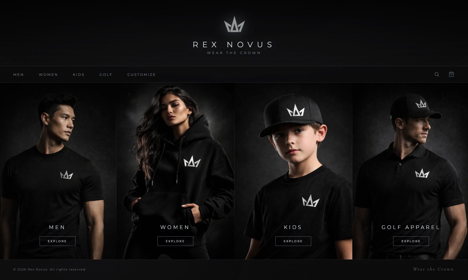 Rex Novus - Premium Apparel Website