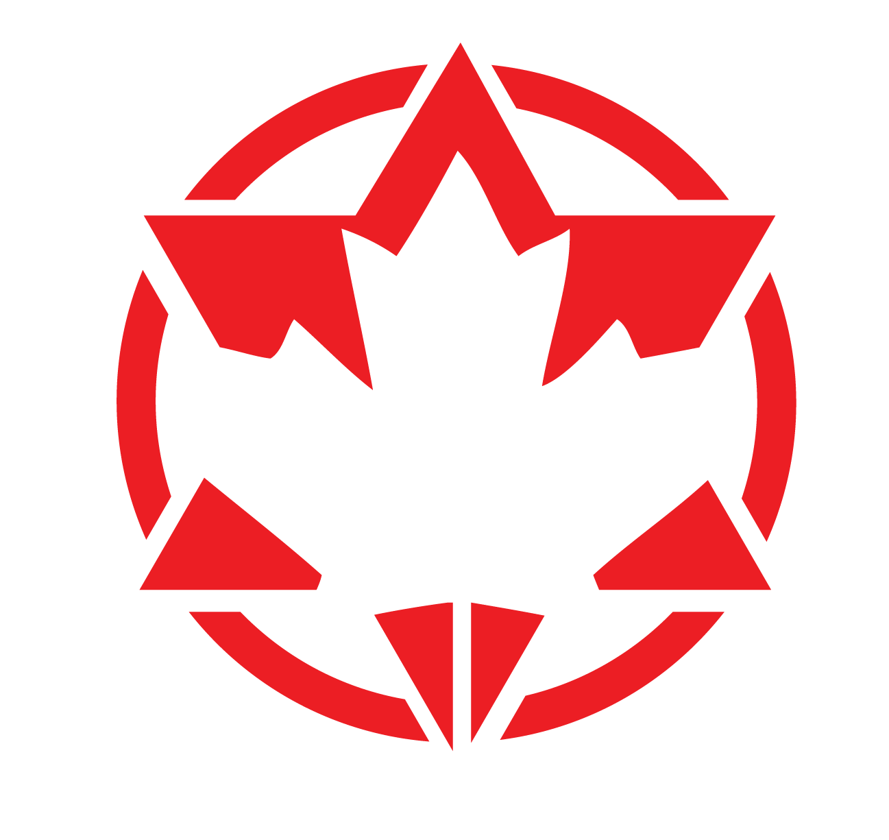 Red Maccabi Toronto Delegation icon logo combining a maple leaf and Magen David